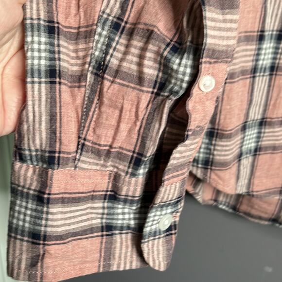 J. Crew Pink Plaid Button Down Long Sleeve Cotton Slim Fit Shirt Size Medium - Picture 5 of 8